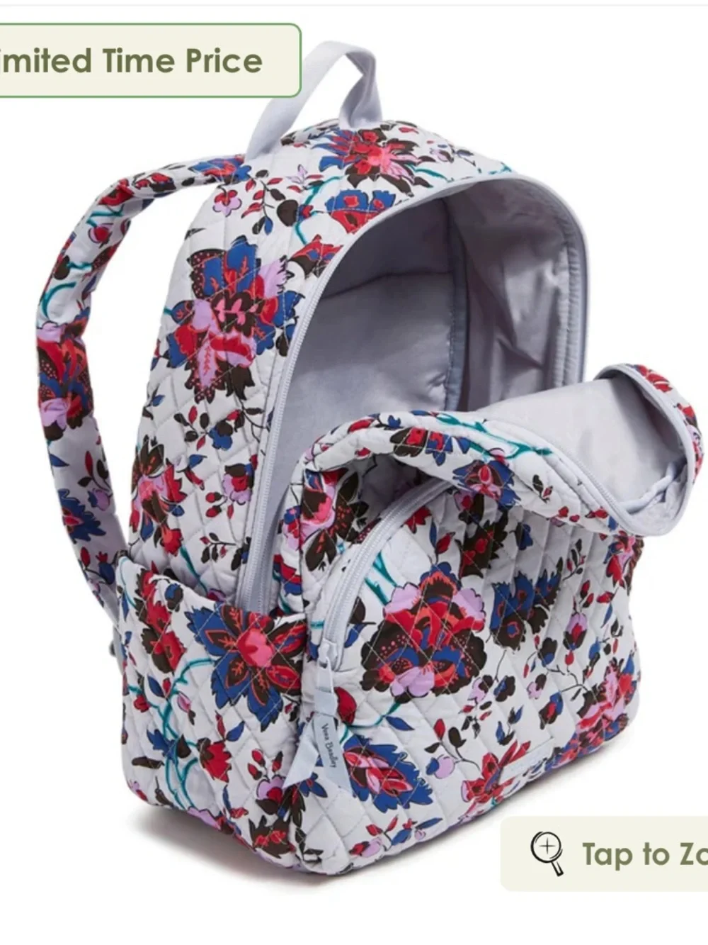 New Vera Bradley Essential Backpack in Cotton- vineyard floral